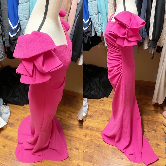 Authentic Dolce & Gabbana RARE RUNWAY Pink Exaggerated Sleeve Formal Gown /Dress - Picture 5 of 15